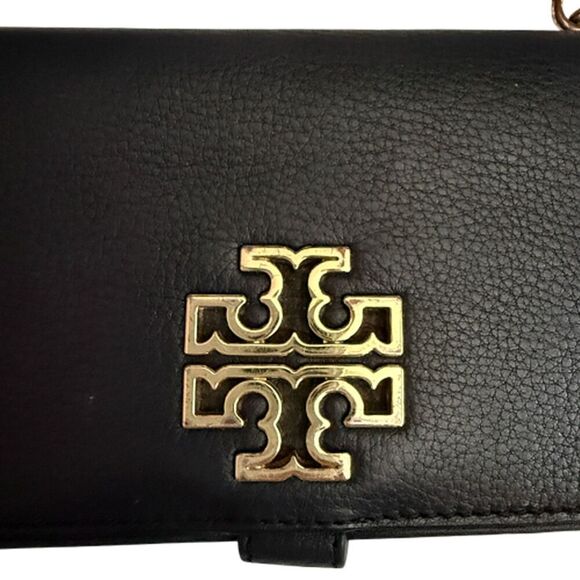 Tory Burch Black Leather Wristlet Wallet Clutch - Picture 6 of 17